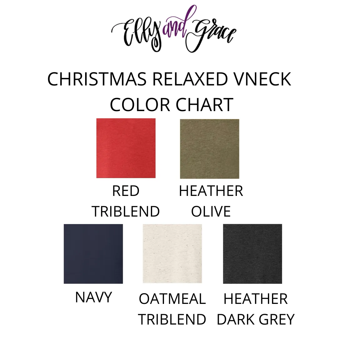 Merry Christmas Relaxed Ladies Vneck