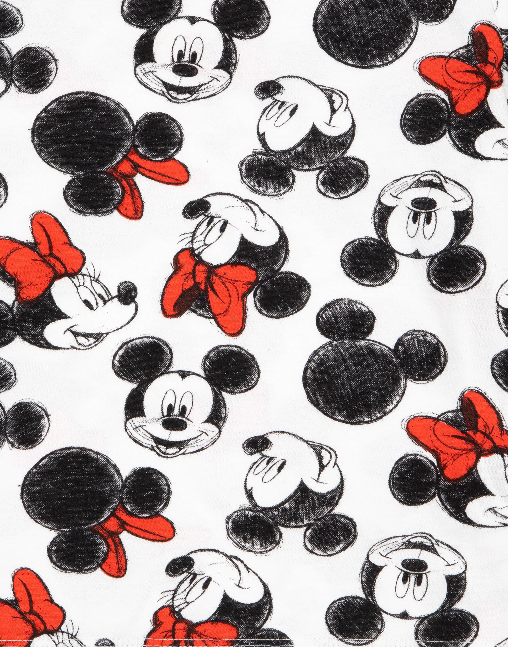 Mickey And Minnie Mouse All Over Print Girl's T-shirt