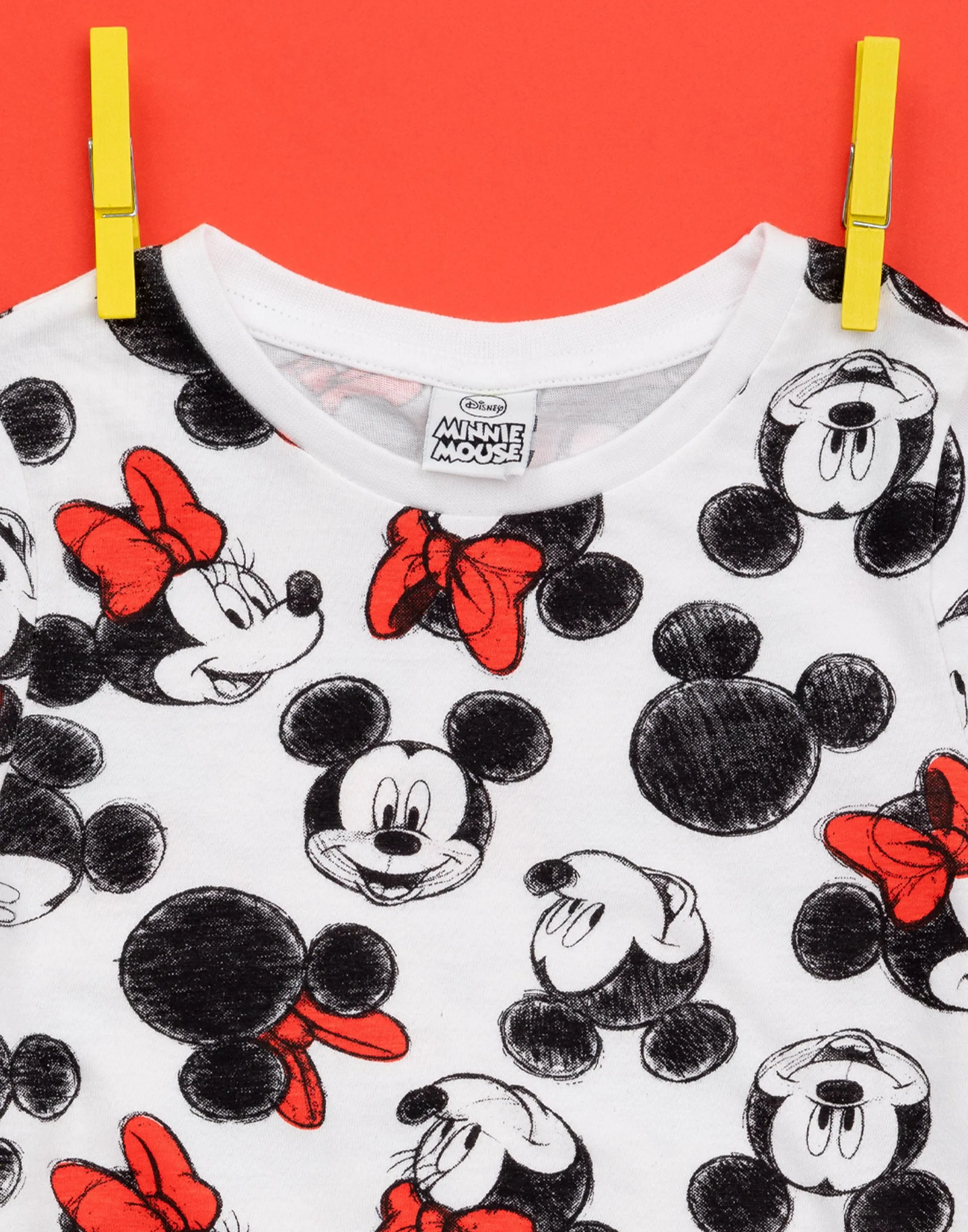 Mickey And Minnie Mouse All Over Print Girl's T-shirt