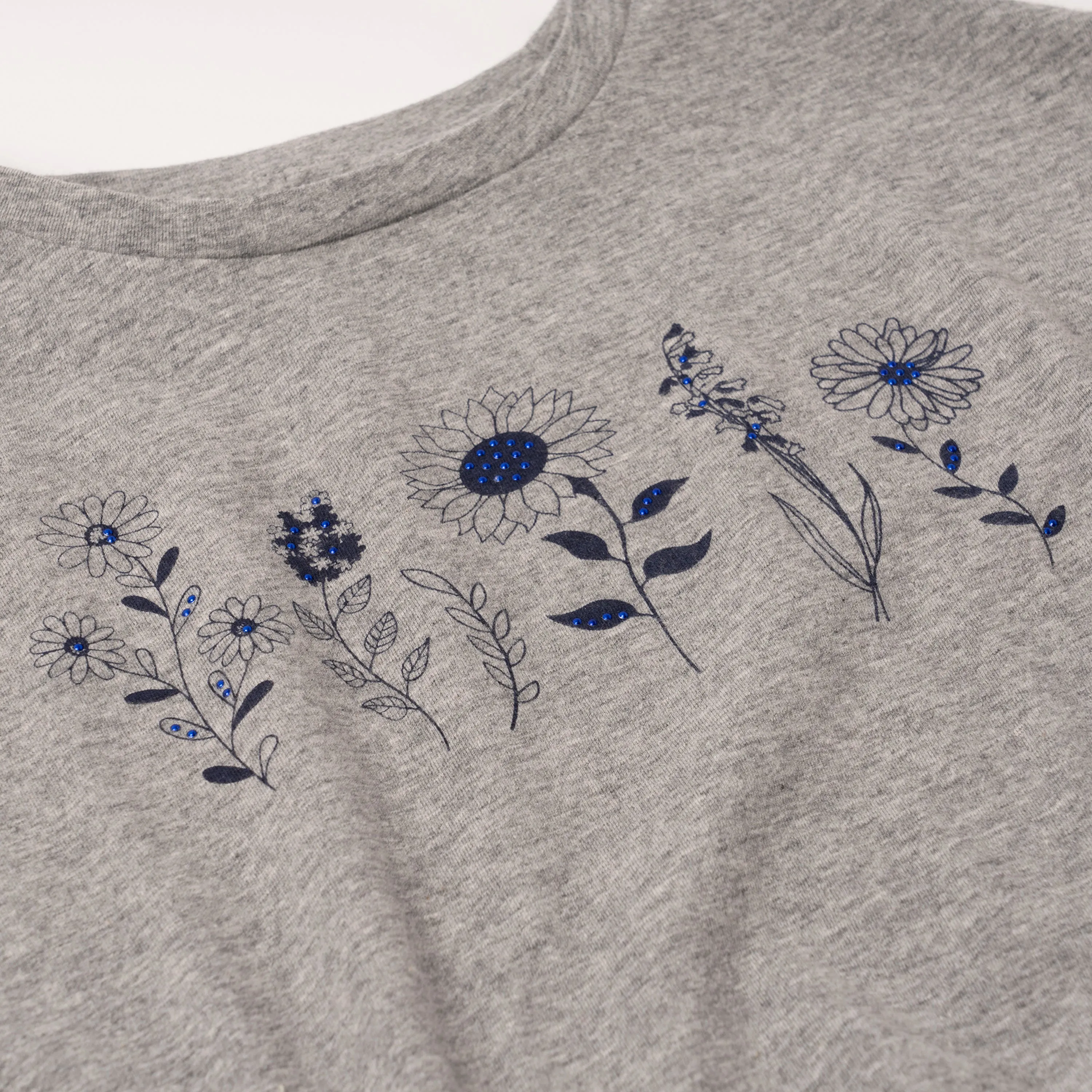 Navy Daisies Boxy Tee