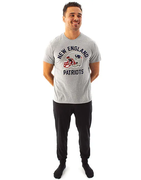 NFL Team New England Patriots Helmet Men's Pyjama T-Shirt & Lounge Pant Set