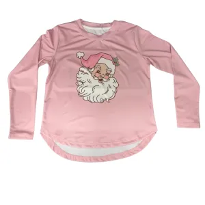 Pink L/S Santa Tee