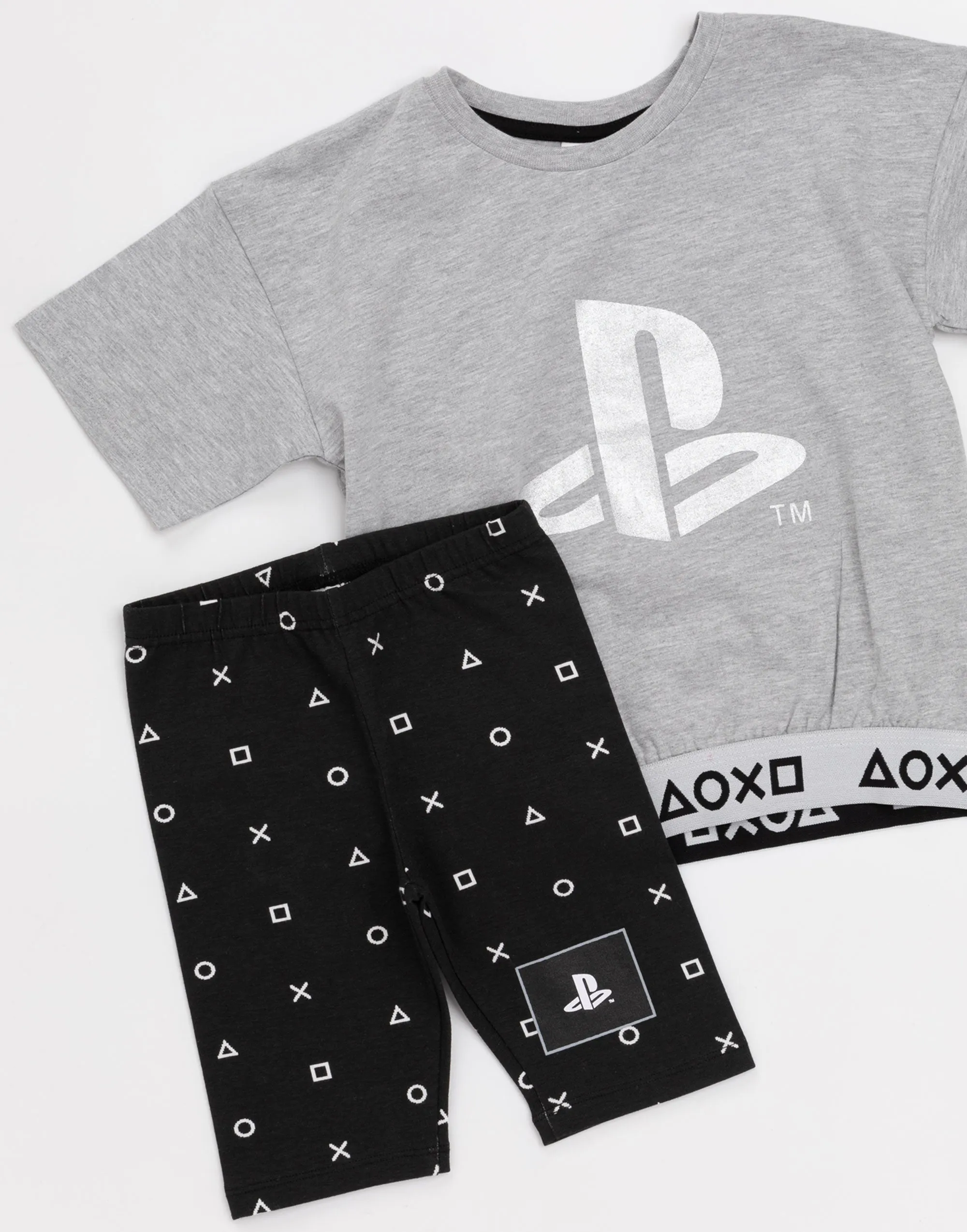 PlayStation Pyjamas For Girls T-shirt With Cycle Shorts OR Trousers Set