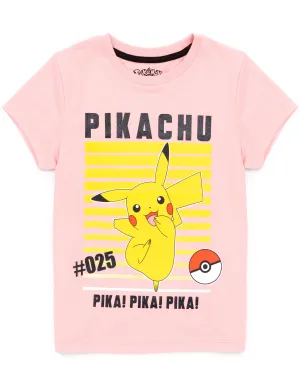 Pokemon T-Shirt For Girls  Pikachu Character - Pink