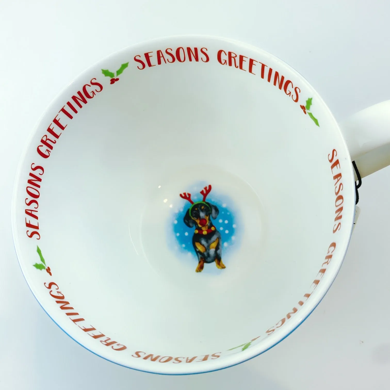 Portobello By Design 'Seasons Greetings' Reindeer Dog Bone China XL Coffee Mug Tea Cup 20 oz