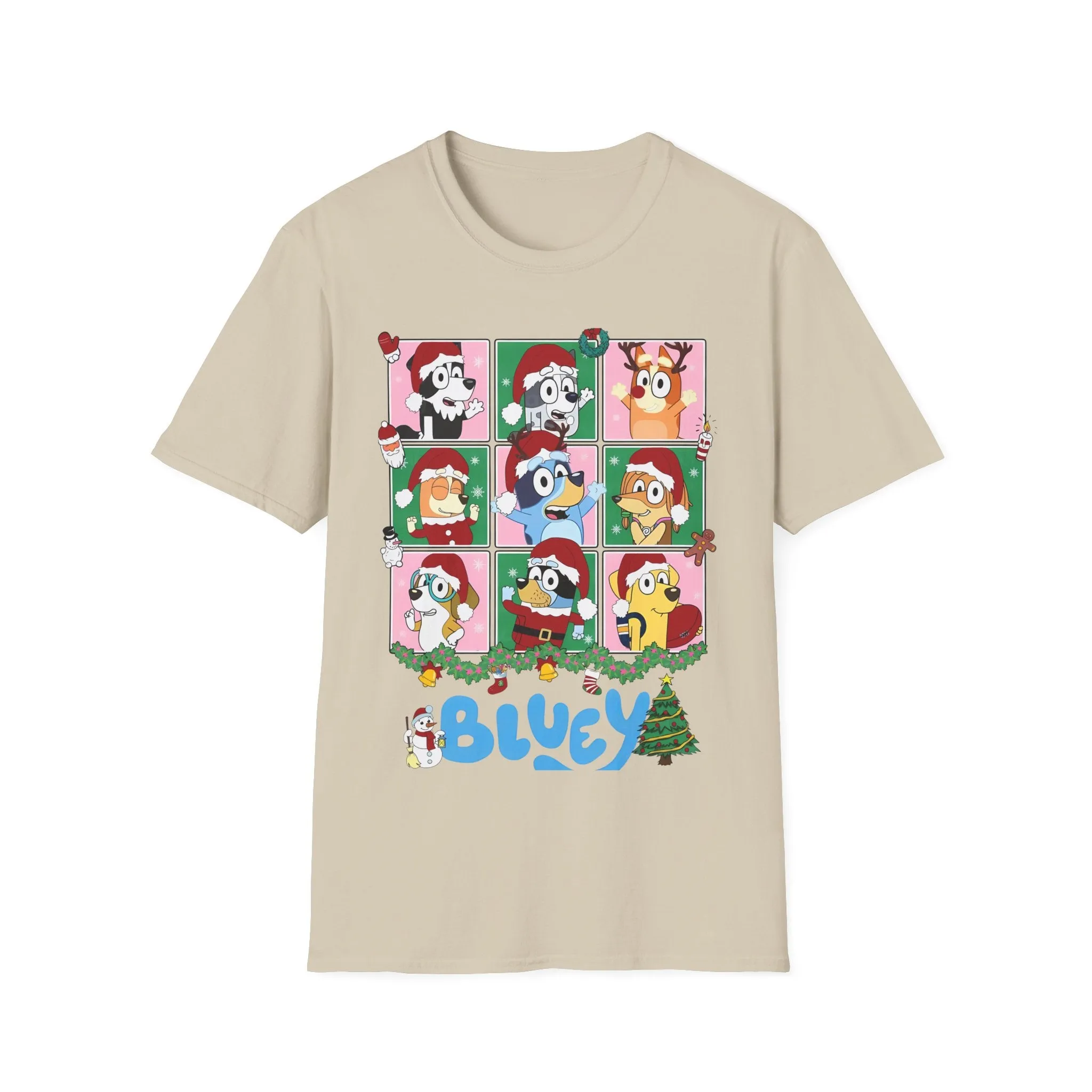 Princess Grace Festive Bluey Graphic T-Shirt | Unisex Softstyle Christmas Tee