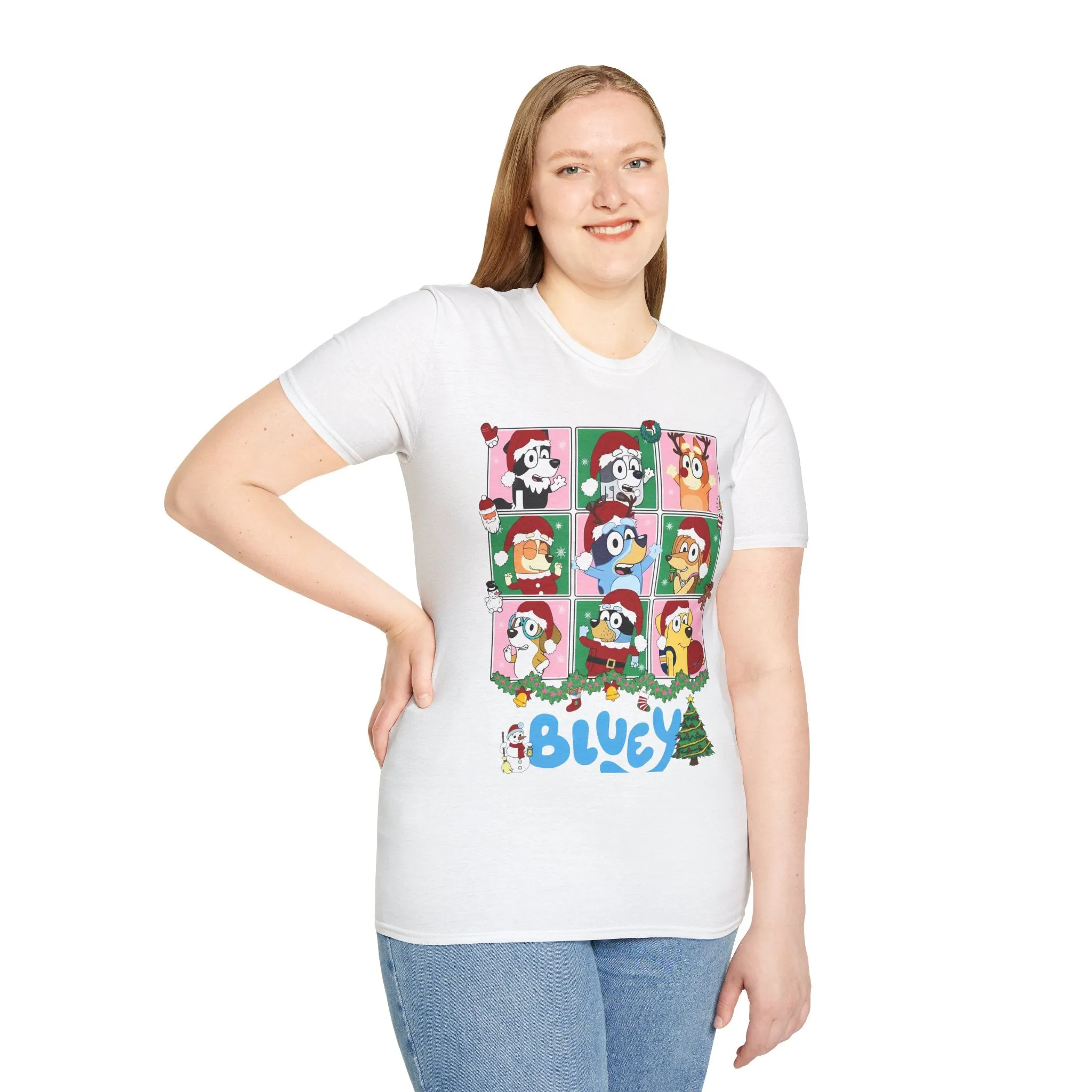 Princess Grace Festive Bluey Graphic T-Shirt | Unisex Softstyle Christmas Tee