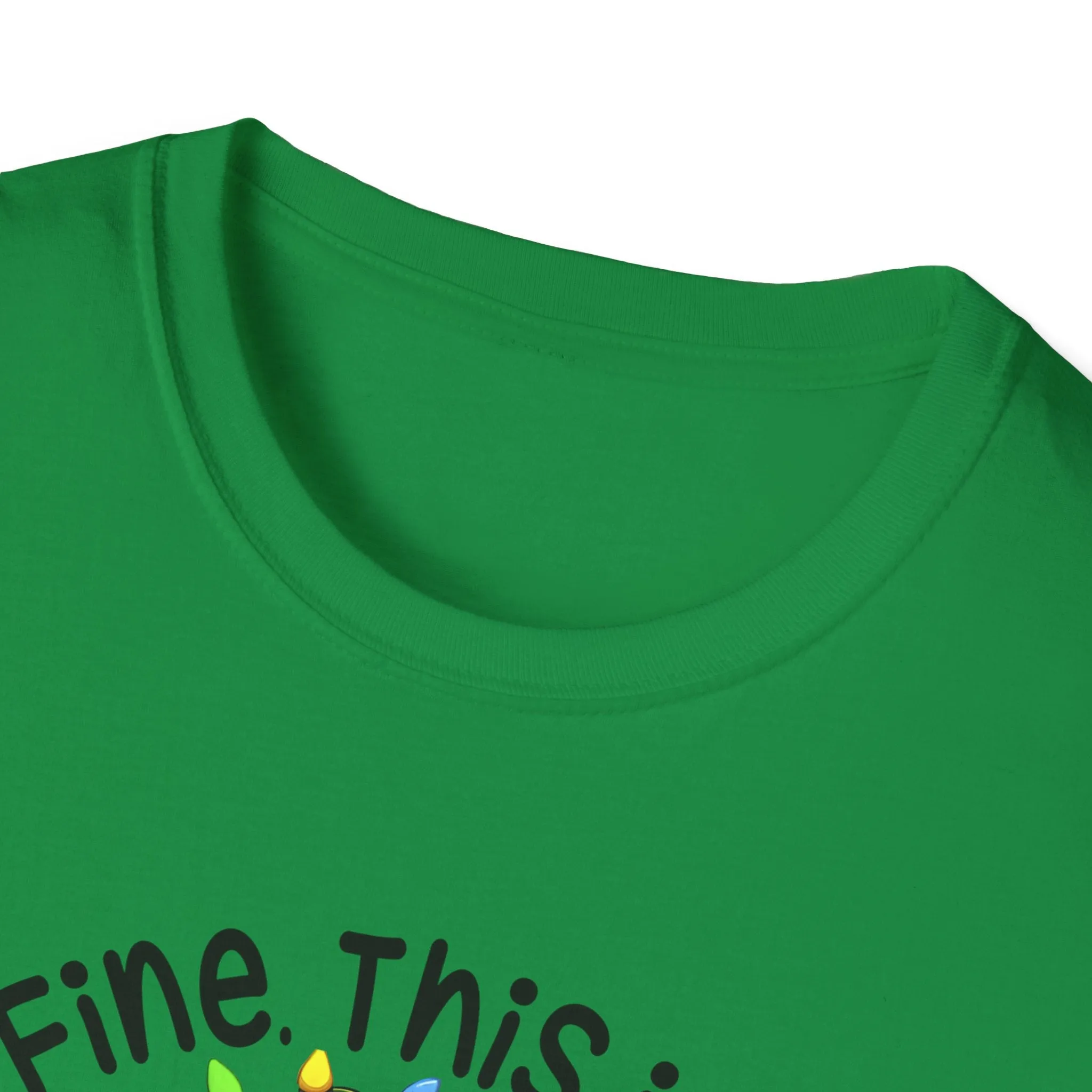 Princess Grace Festive Grinch Tee - "I'm Fine, This is Fine" Unisex Softstyle T-Shirt