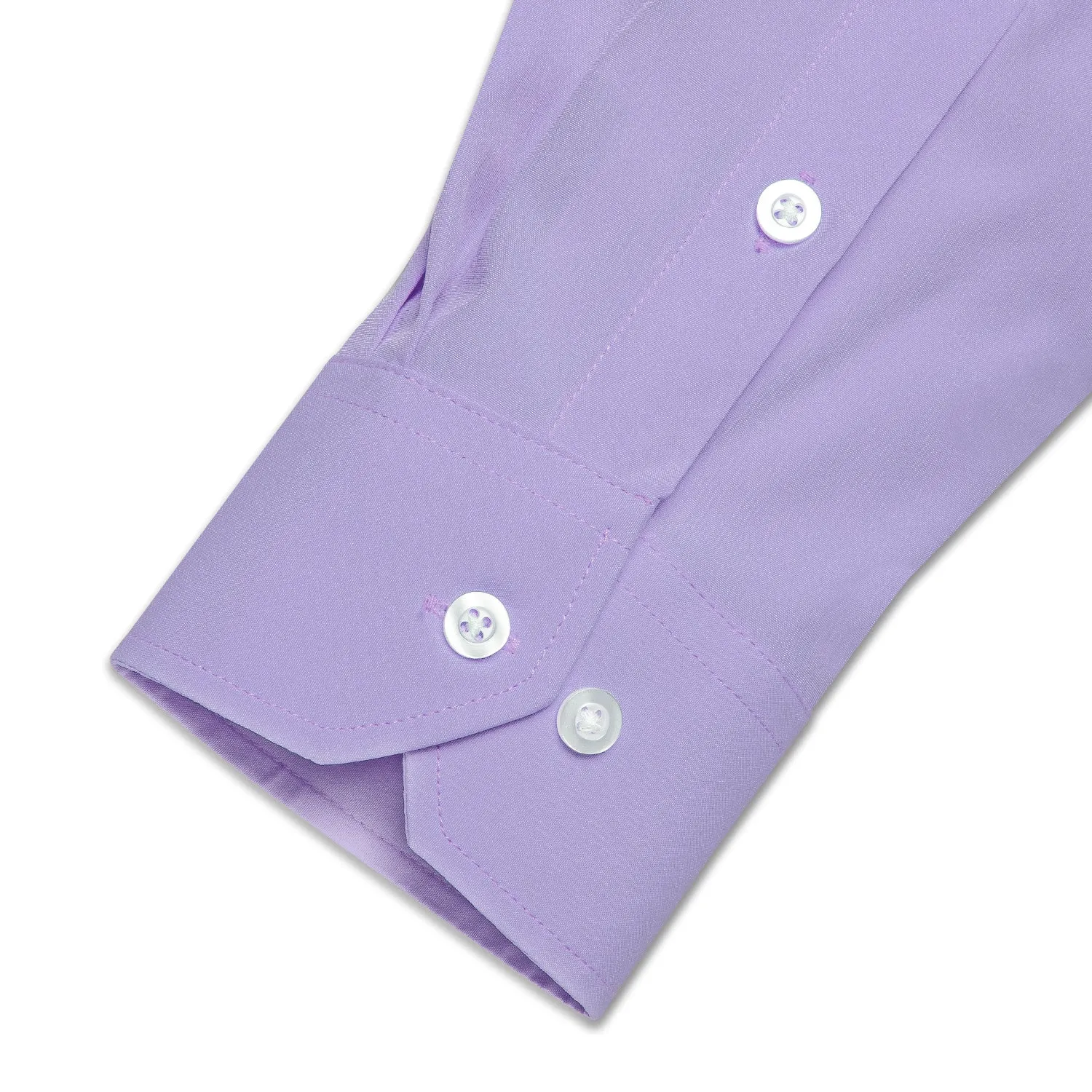 Purple Solid Silk Men's Long Sleeve Business Shirt