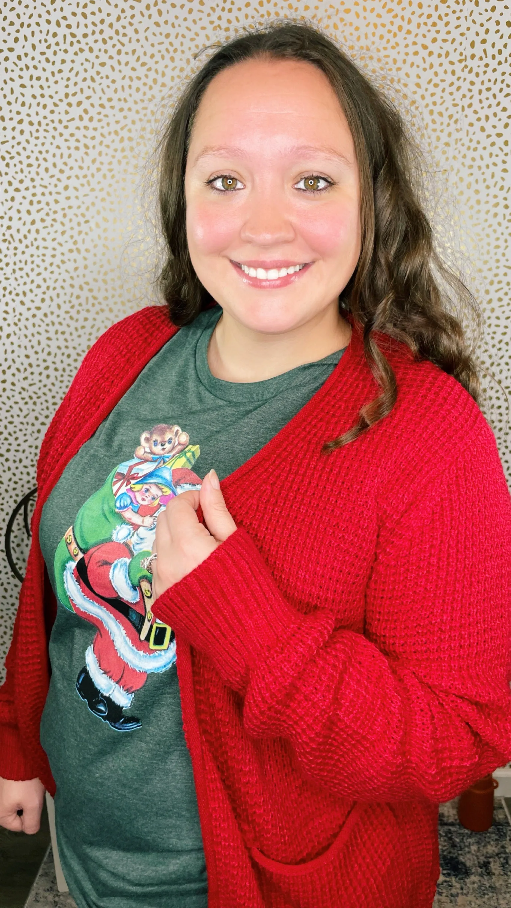 Red Knit Cardigan