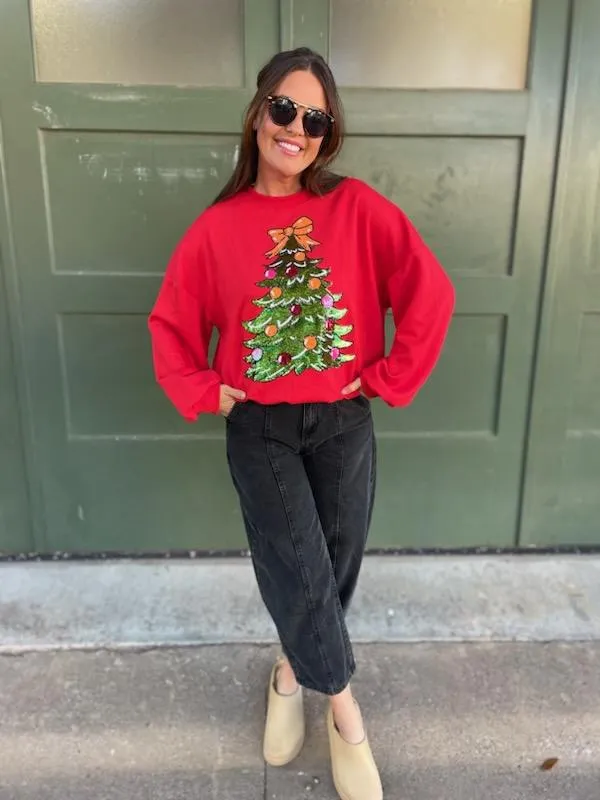 Red Sequin Christmas Sweatshirt