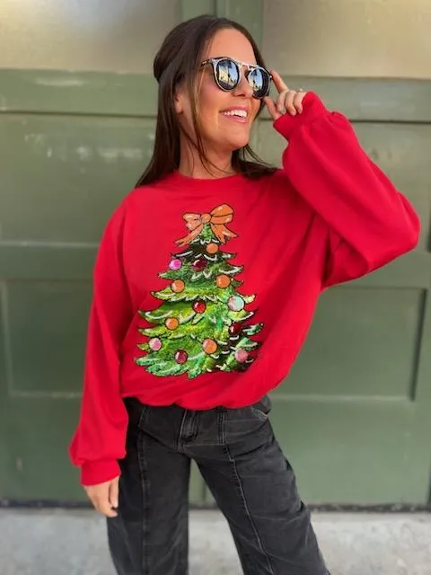 Red Sequin Christmas Sweatshirt