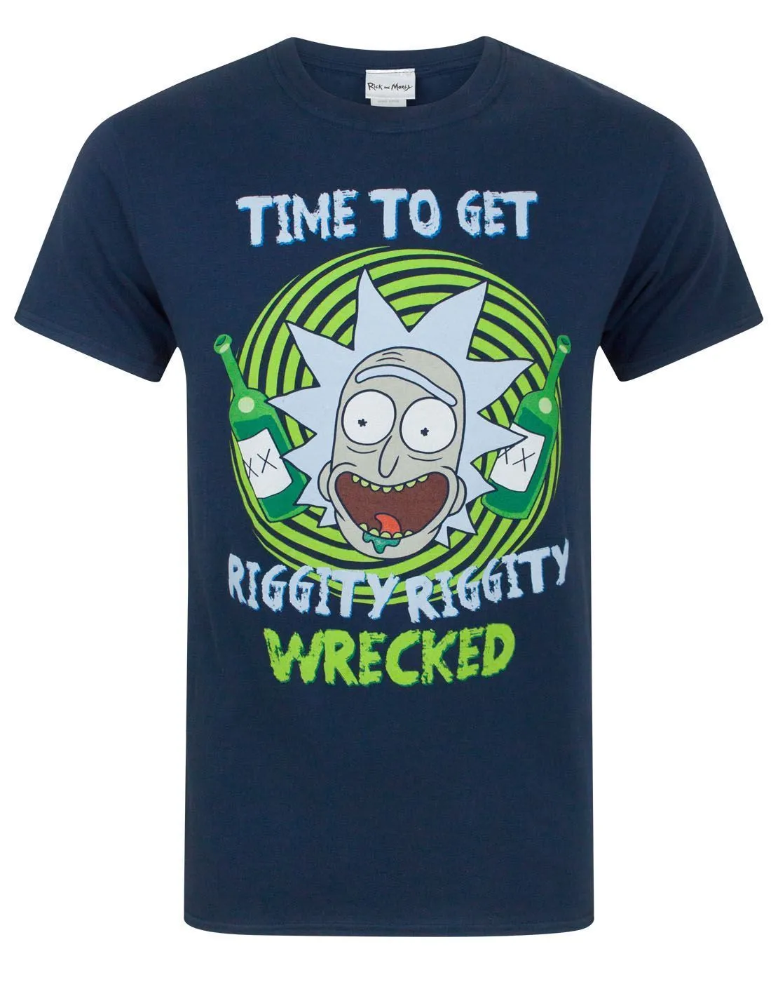 Rick And Morty Riggity Riggity Wrecked Men's T-Shirt - Blue