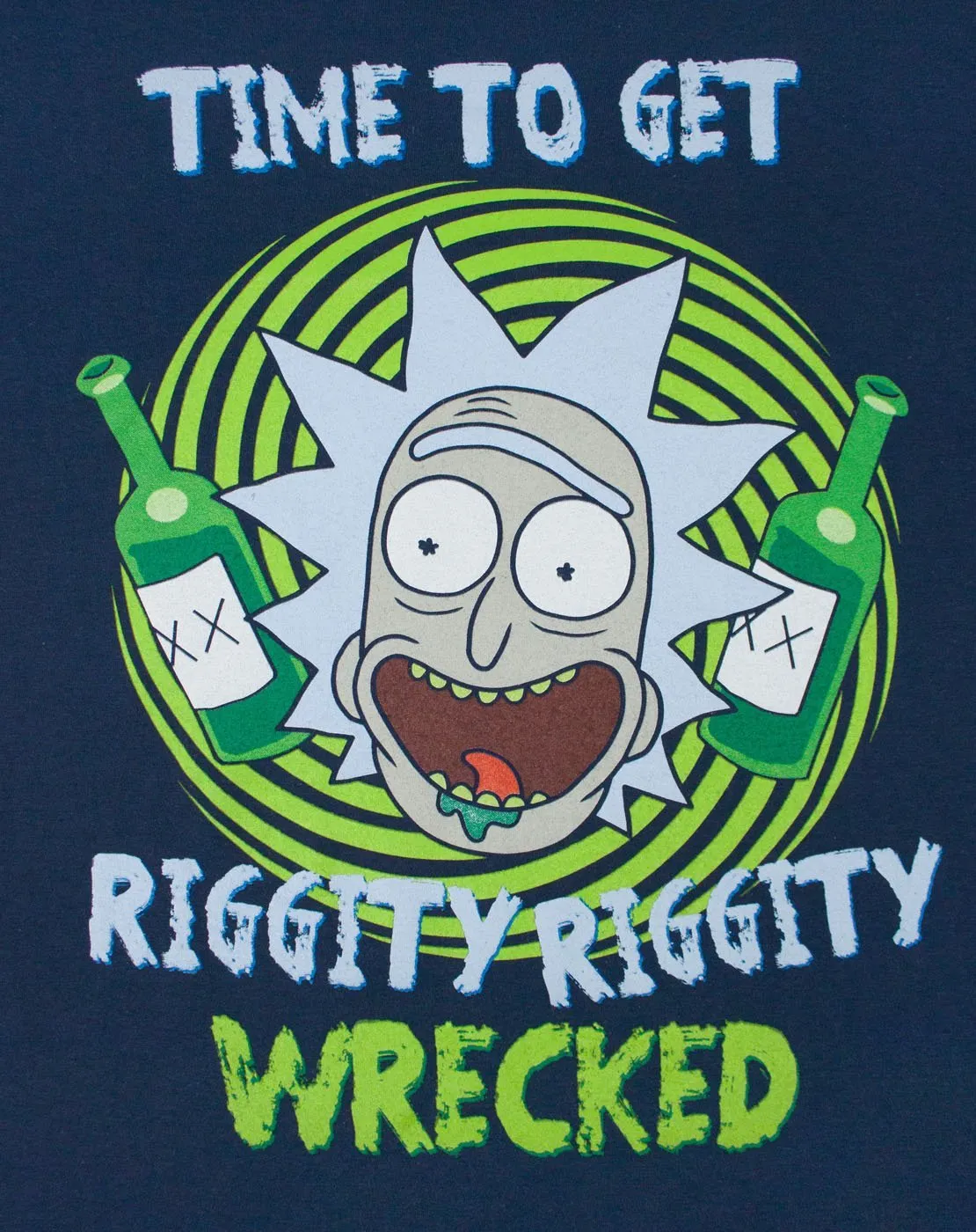 Rick And Morty Riggity Riggity Wrecked Men's T-Shirt - Blue