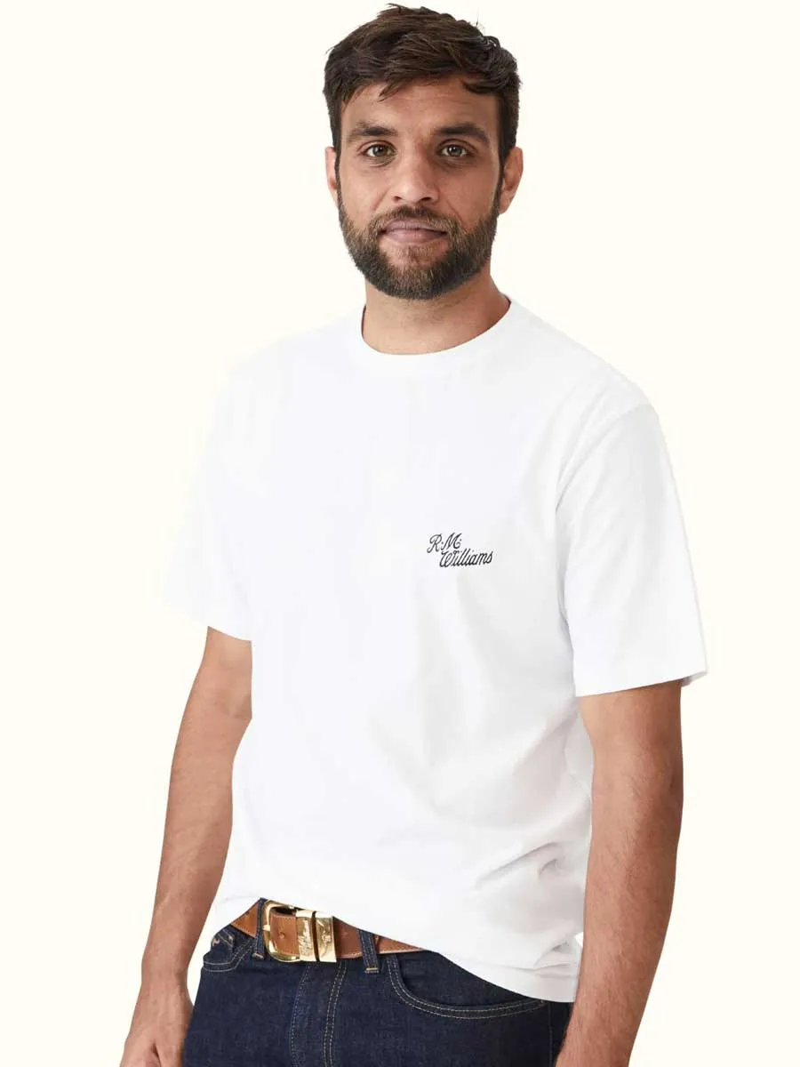 RM WILLIAMS Byron T-Shirt - Men's Crew Neck - White