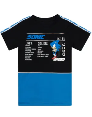 Sonic The Hedgehog Boys T-Shirt For Kids Black Short Sleeve Gamer Top