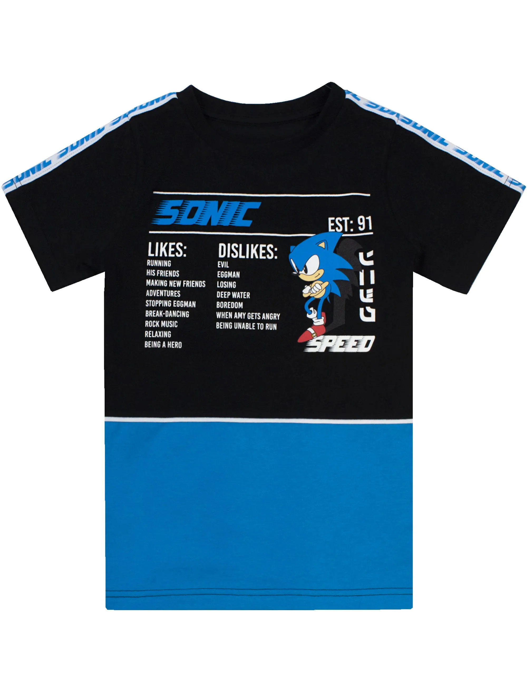 Sonic The Hedgehog Boys T-Shirt For Kids Black Short Sleeve Gamer Top