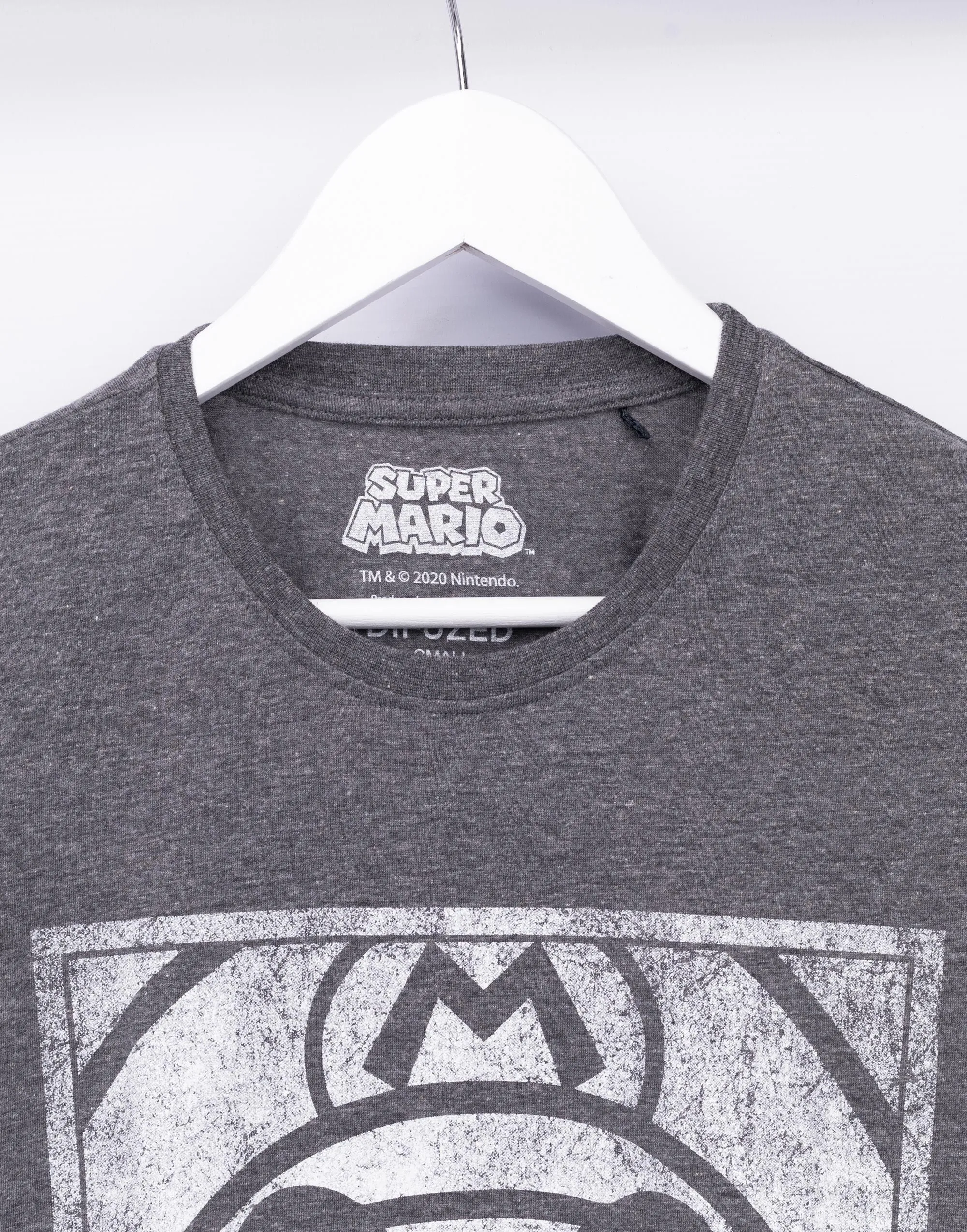 Super Mario Character Poster Men's Grey Short Sleeve T-Shirt