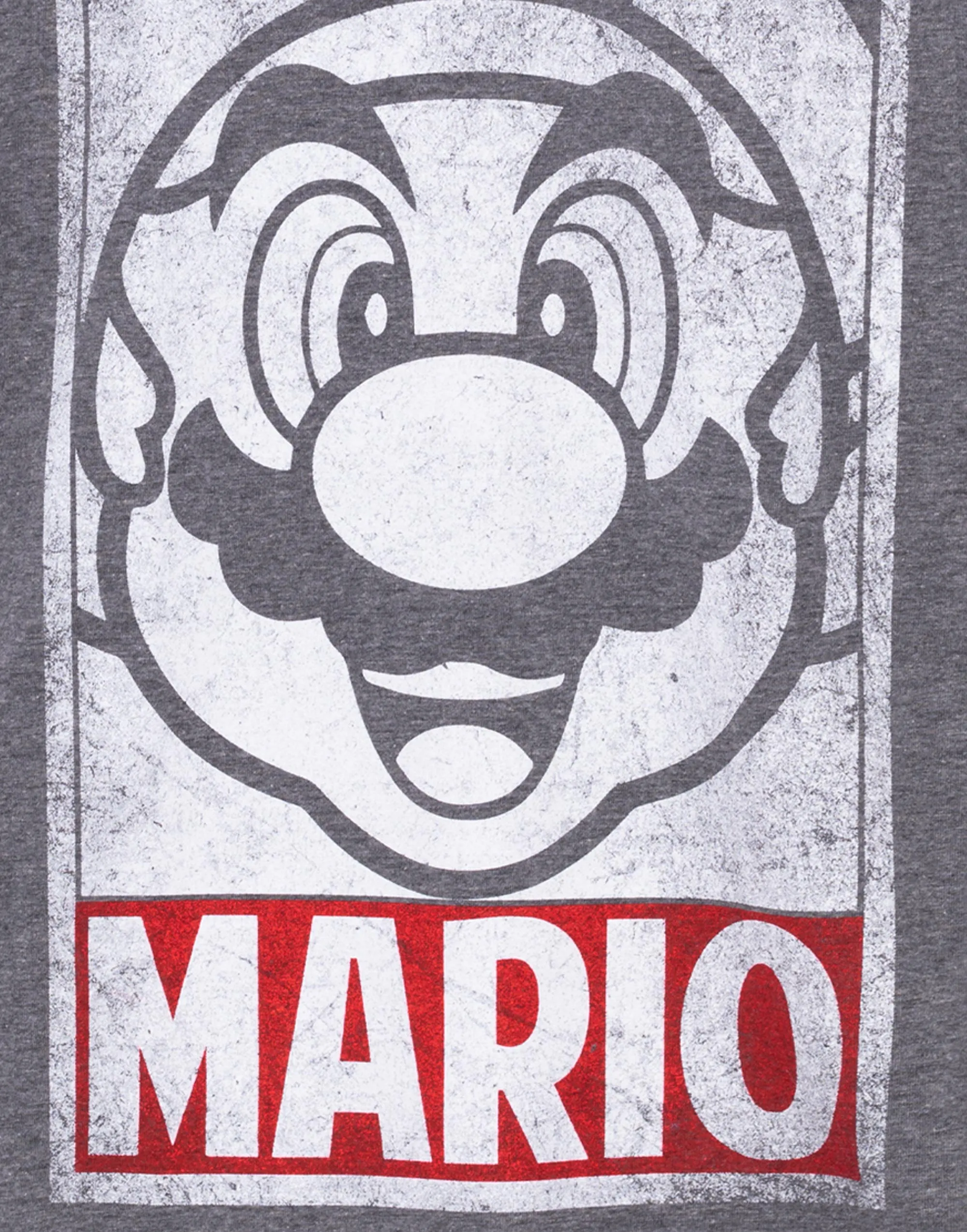 Super Mario Character Poster Men's Grey Short Sleeve T-Shirt