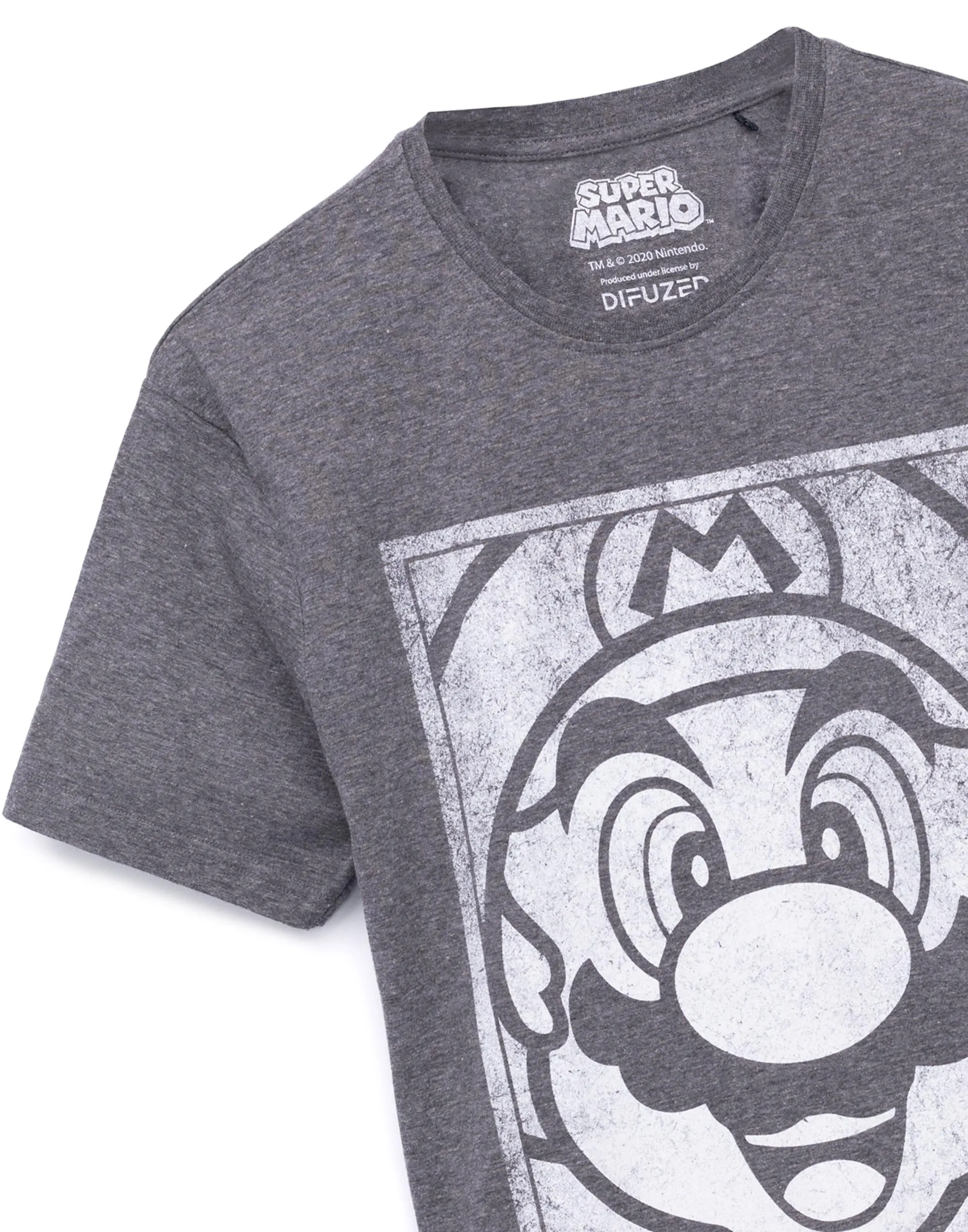 Super Mario Character Poster Men's Grey Short Sleeve T-Shirt