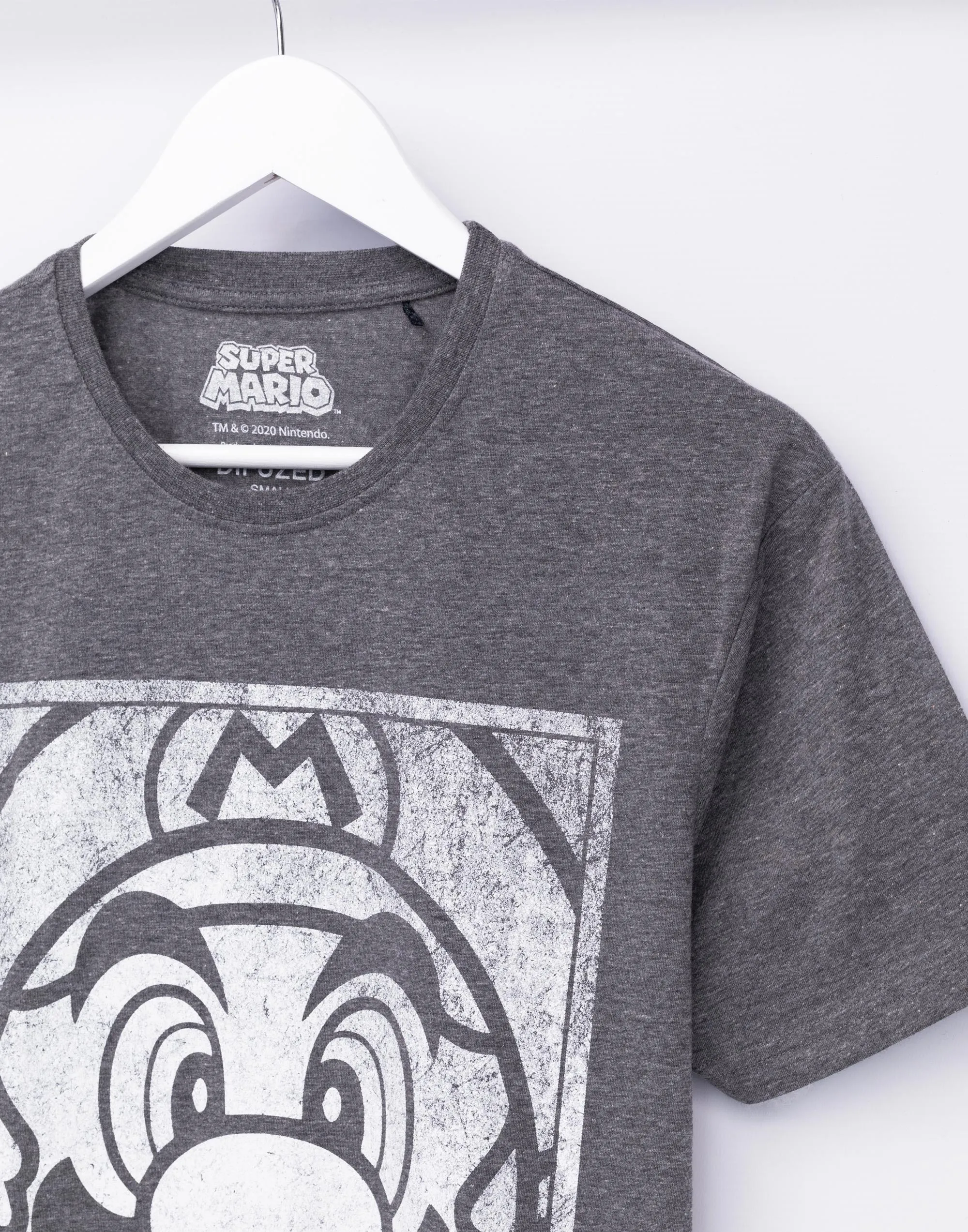 Super Mario Character Poster Men's Grey Short Sleeve T-Shirt