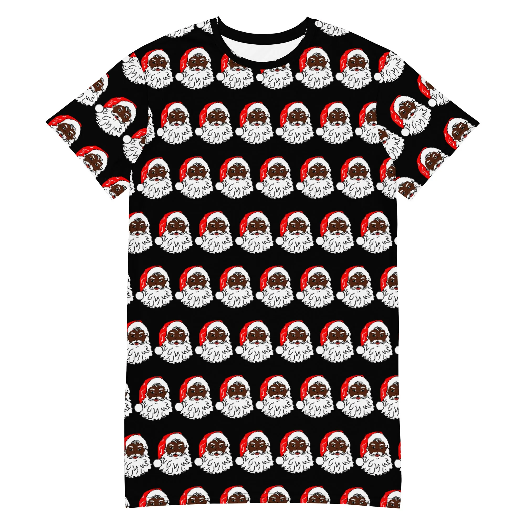 T-shirt dress African American Santa Black