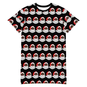 T-shirt dress African American Santa Black