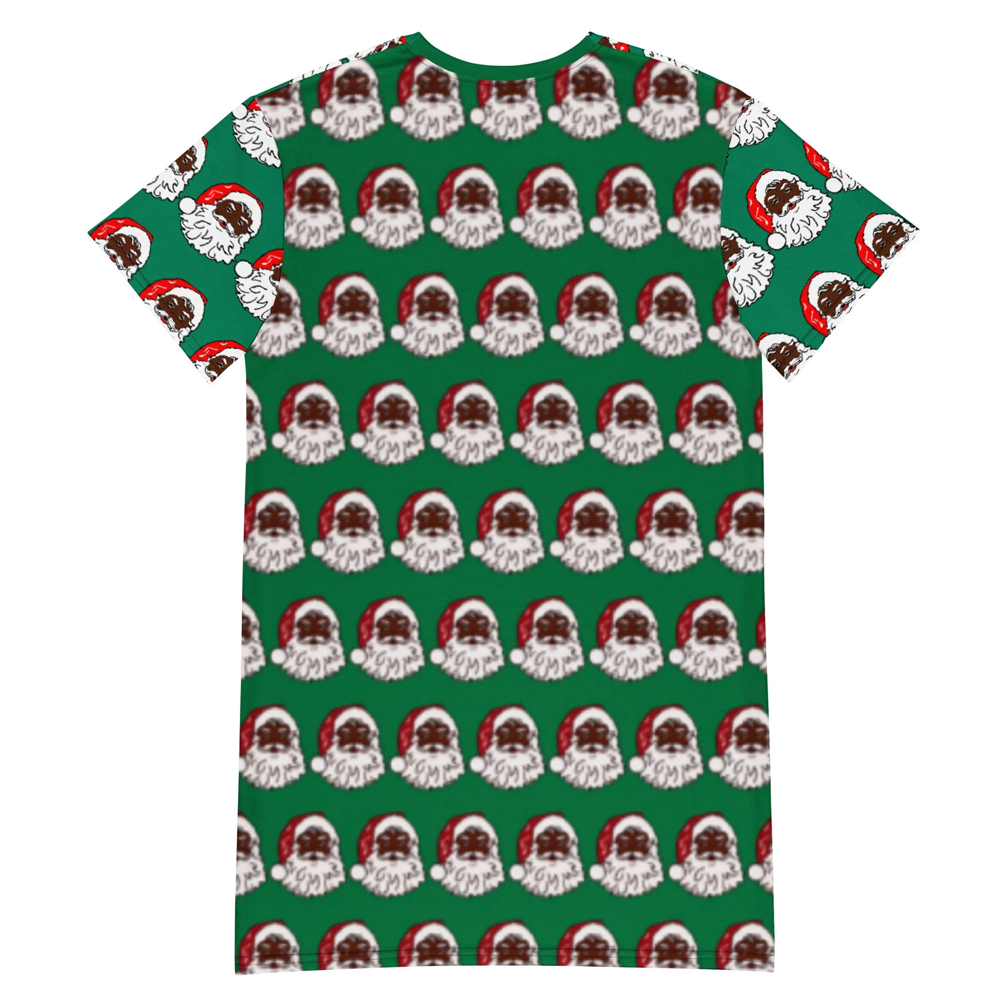 T-shirt dress African American Santa Green