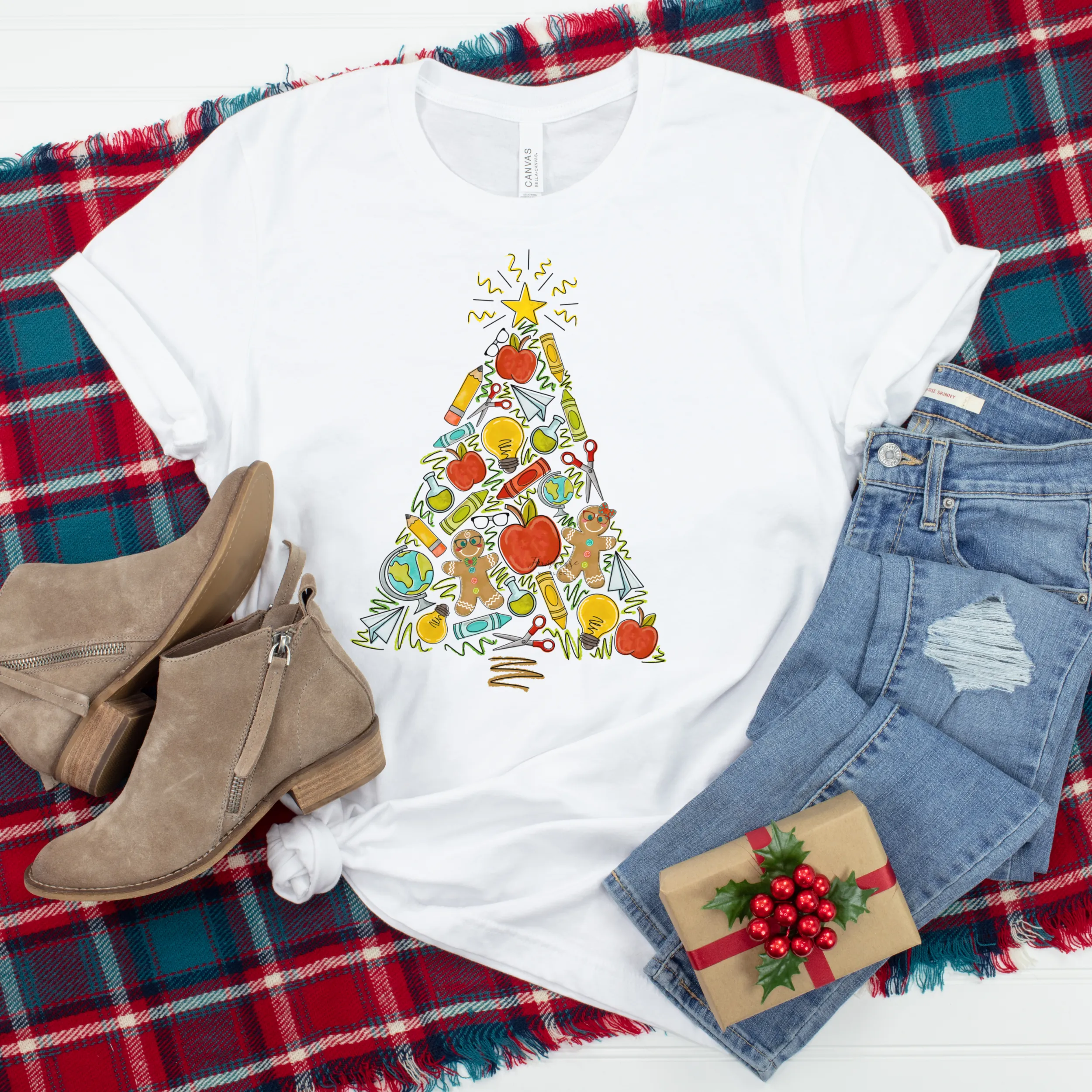 Teacher Christmas Tree Shirt