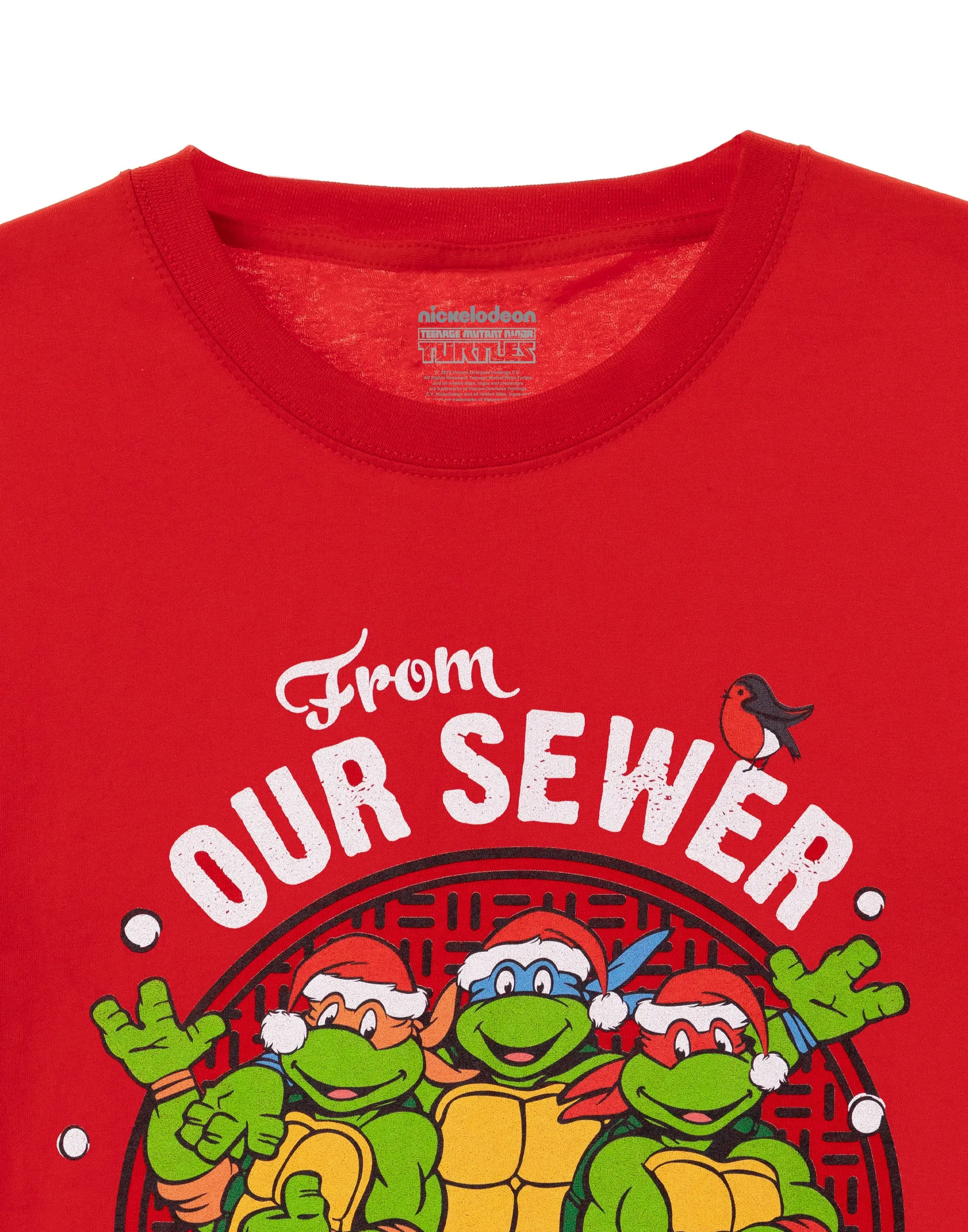 Teenage Mutant Ninja Turtles From Our Sewer to Yours Red Mens Christmas T-Shirt