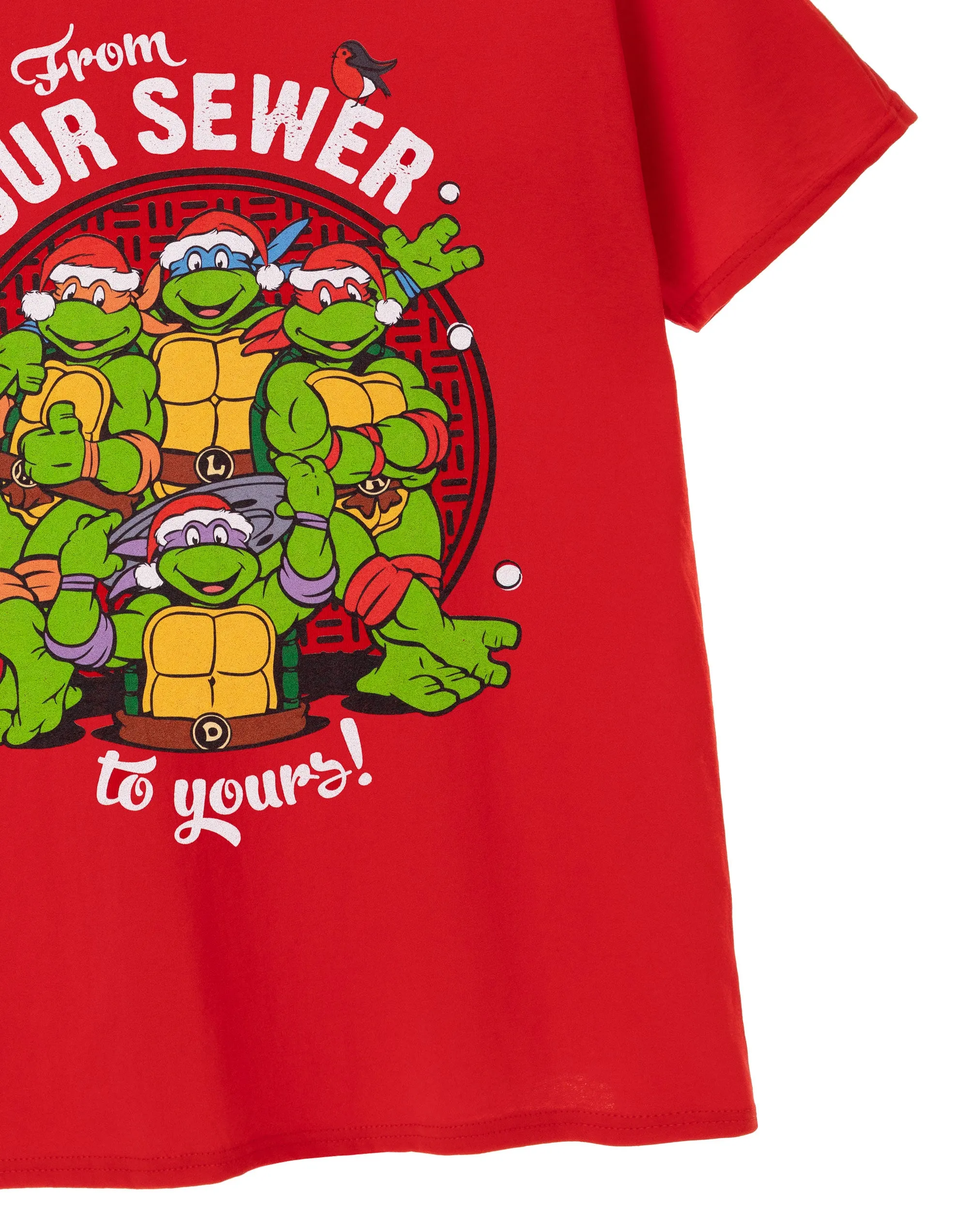 Teenage Mutant Ninja Turtles From Our Sewer to Yours Red Mens Christmas T-Shirt