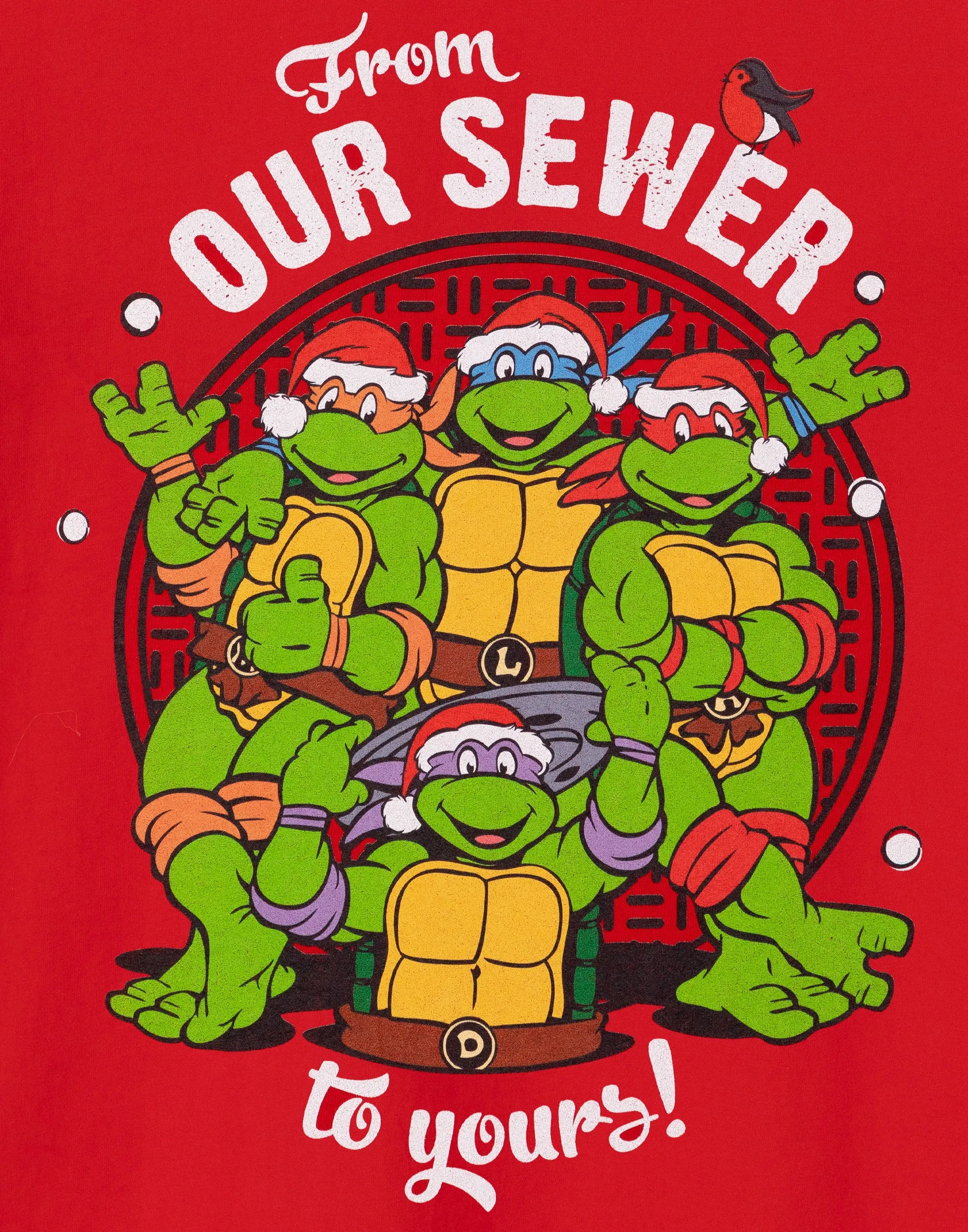 Teenage Mutant Ninja Turtles From Our Sewer to Yours Red Mens Christmas T-Shirt