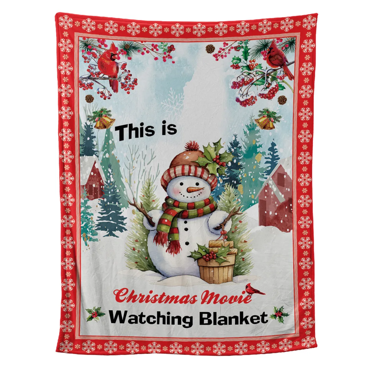 Teesdily | Custom Name Christmas Movie Fleece Blanket, Christmas Snowman Sherpa Blanket, Xmas Pattern Personalized Sofa Blanket Gifts For Kid Adult