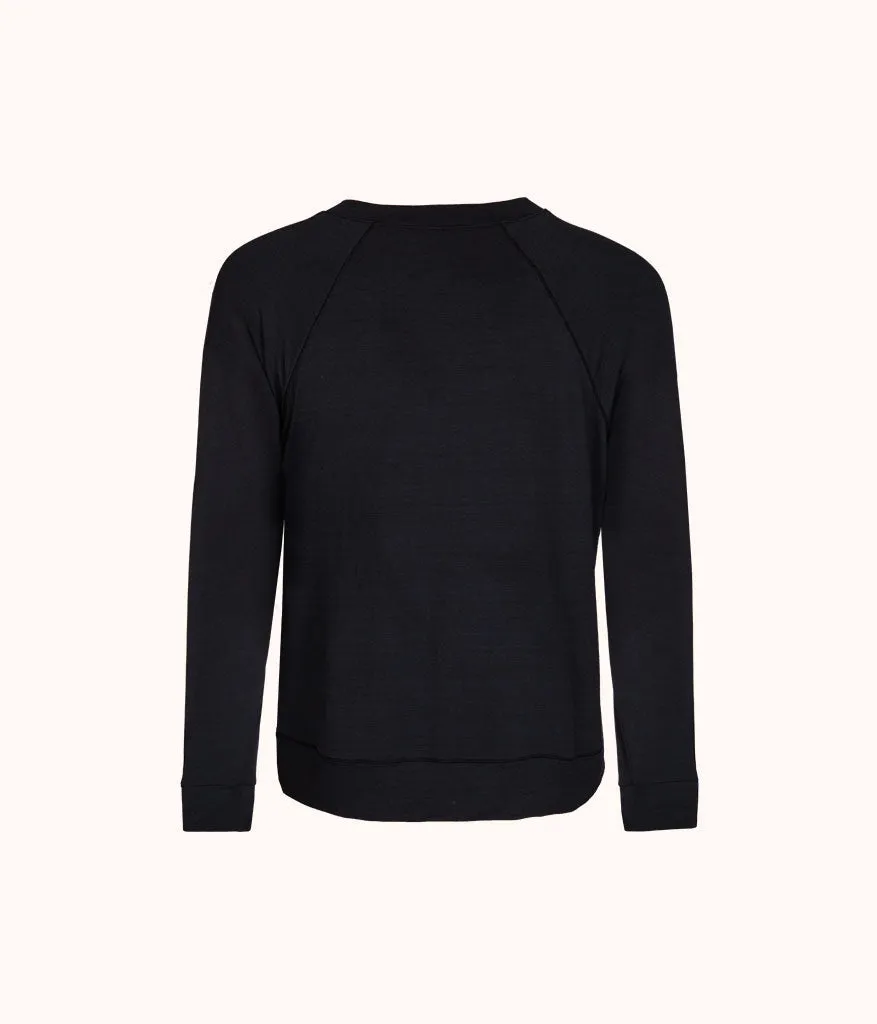 The All-Day Crew Long-Sleeve: Jet Black