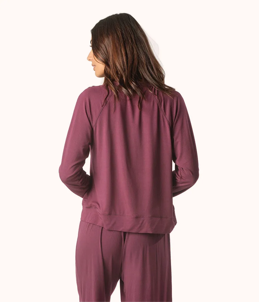 The All-Day Crew Long-Sleeve: Plum