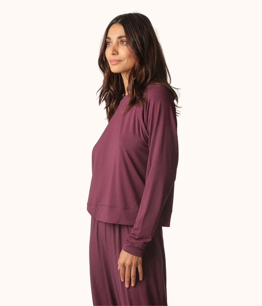 The All-Day Crew Long-Sleeve: Plum