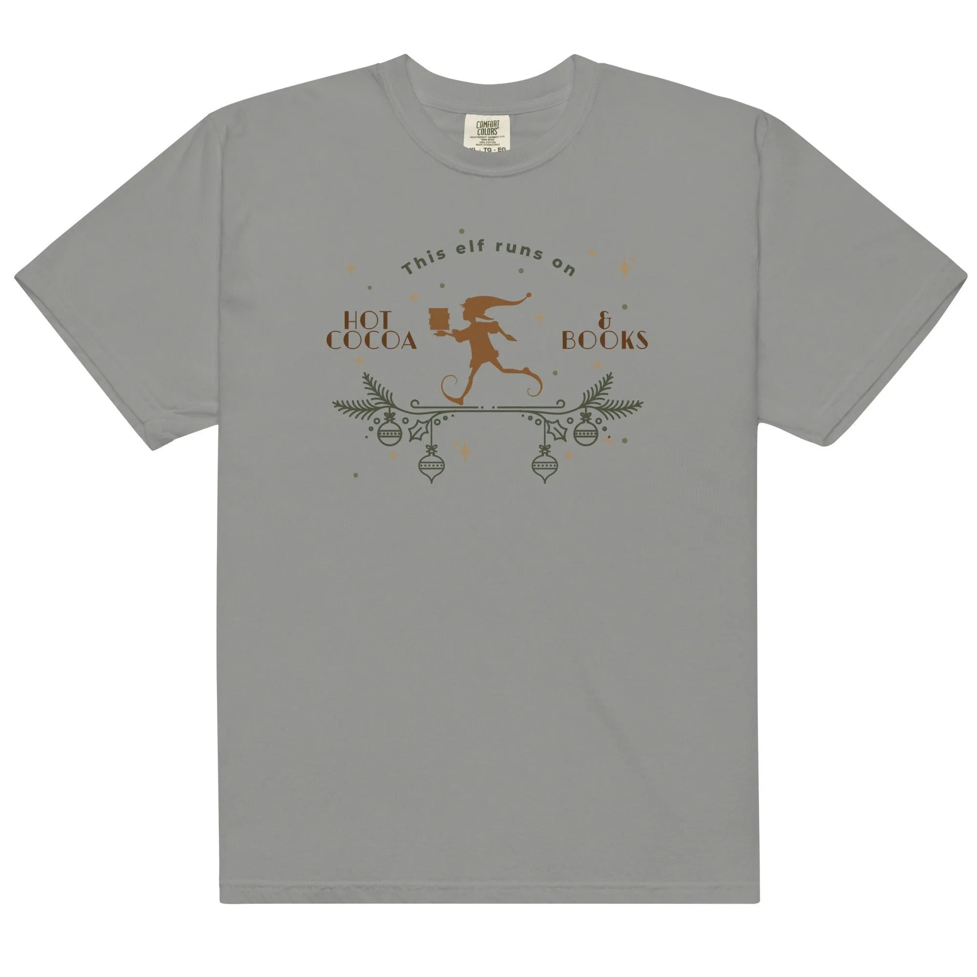 This Elf Runs on Hot Cocoa and Books Tee Shirt