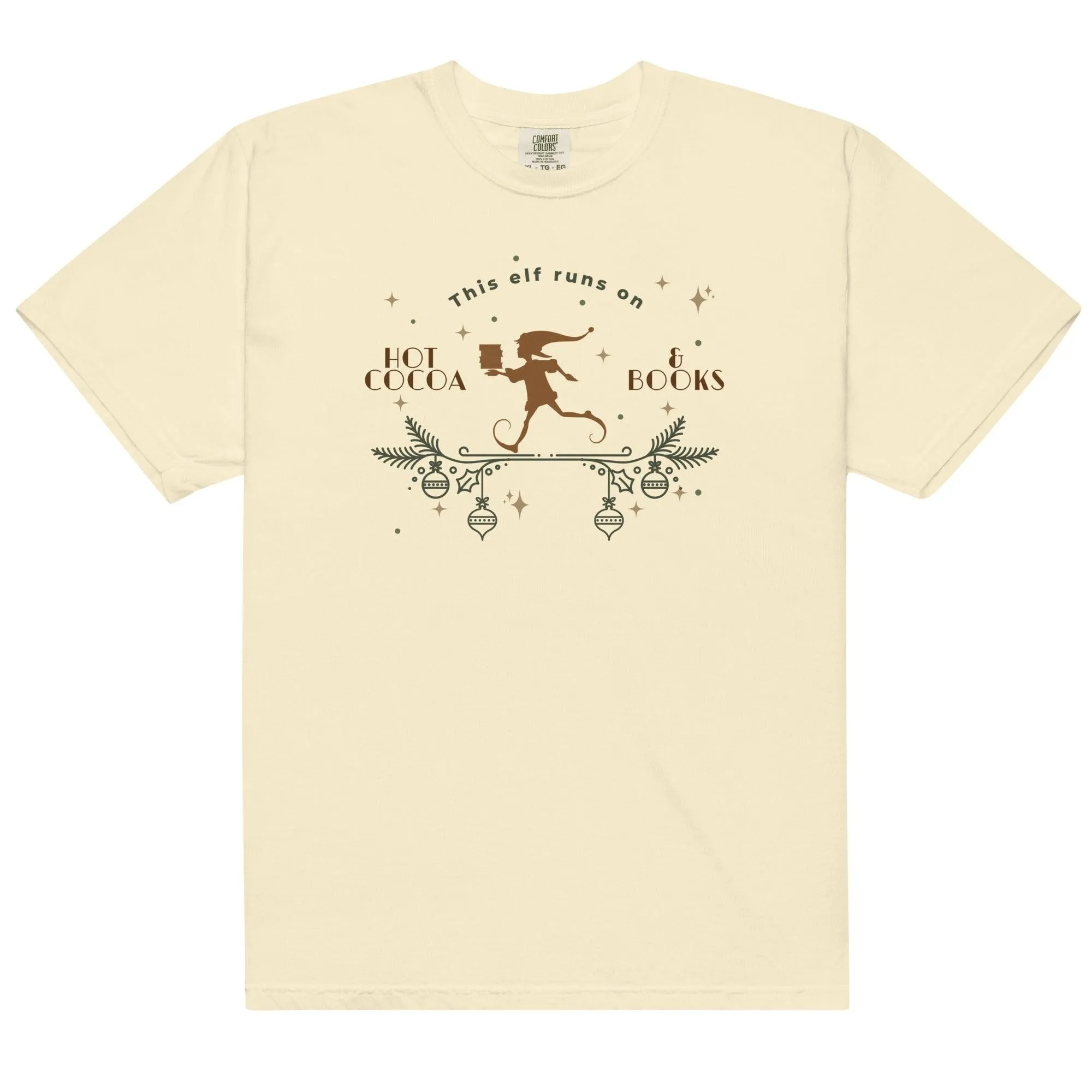 This Elf Runs on Hot Cocoa and Books Tee Shirt