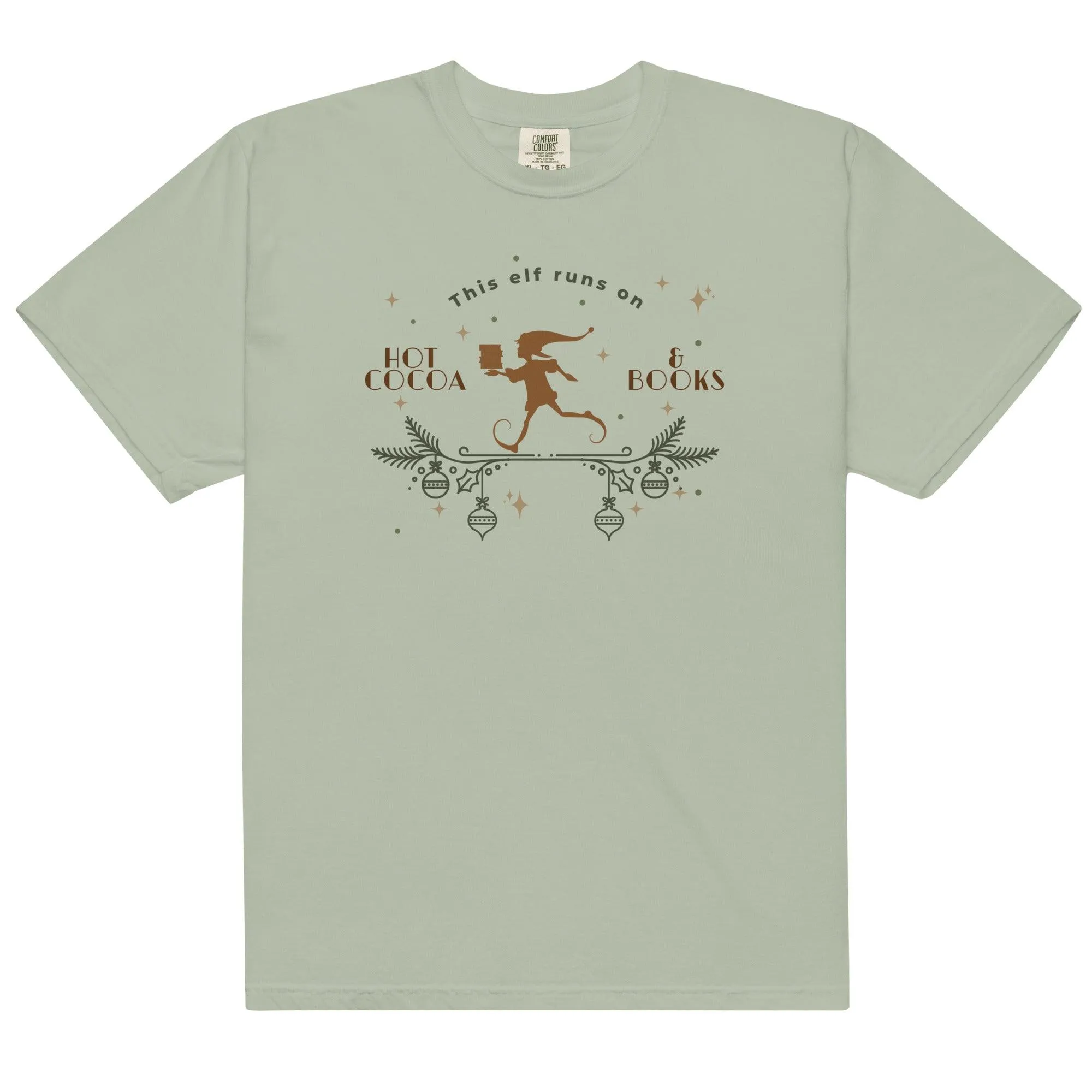 This Elf Runs on Hot Cocoa and Books Tee Shirt