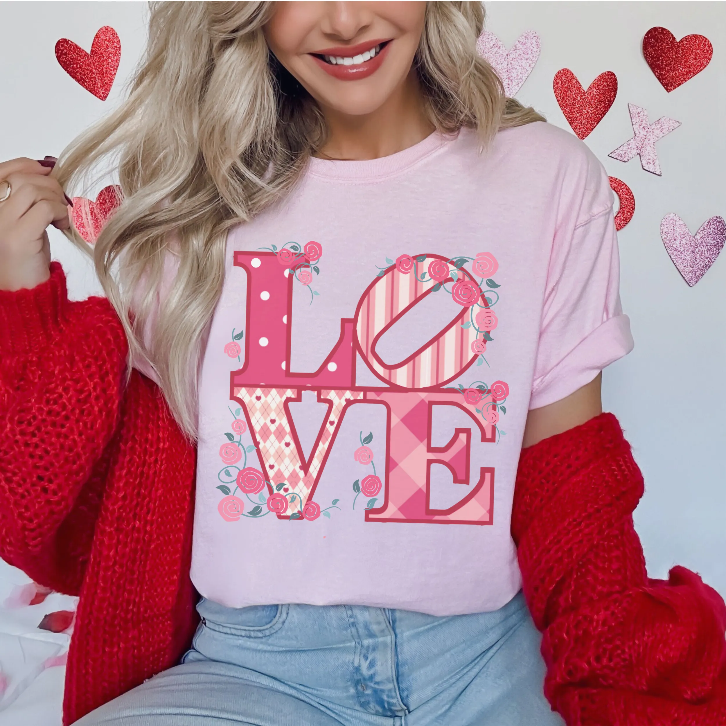 Valentine's Day T-Shirt, Women's Comfort Colors T-Shirt, Gift for Her, Comfy Tee, Always Free Shipping, Love Design, Valentine's Day Gift