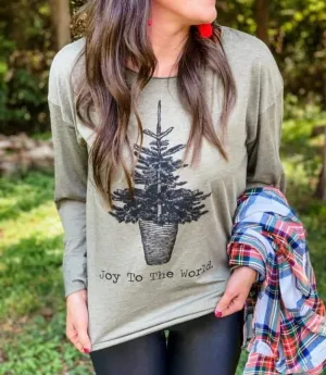 Vintage Joy To the World Christmas tee