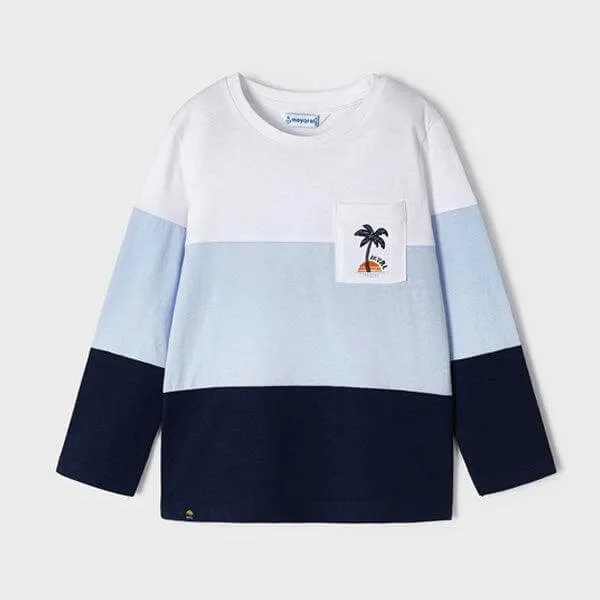 WHITE AND BLUE LONG SLEEVE SWEAT-SHIRT FOR BOYS