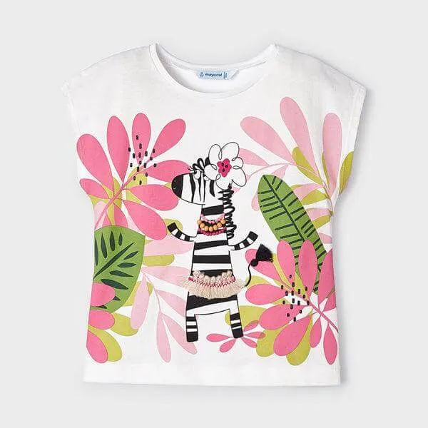 WHITE GRAPHIC T-SHIRT FOR GIRLS