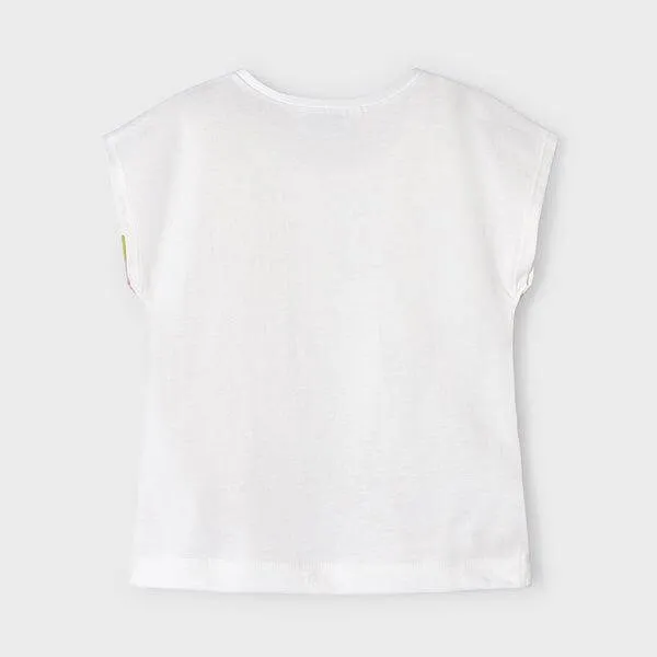 WHITE GRAPHIC T-SHIRT FOR GIRLS