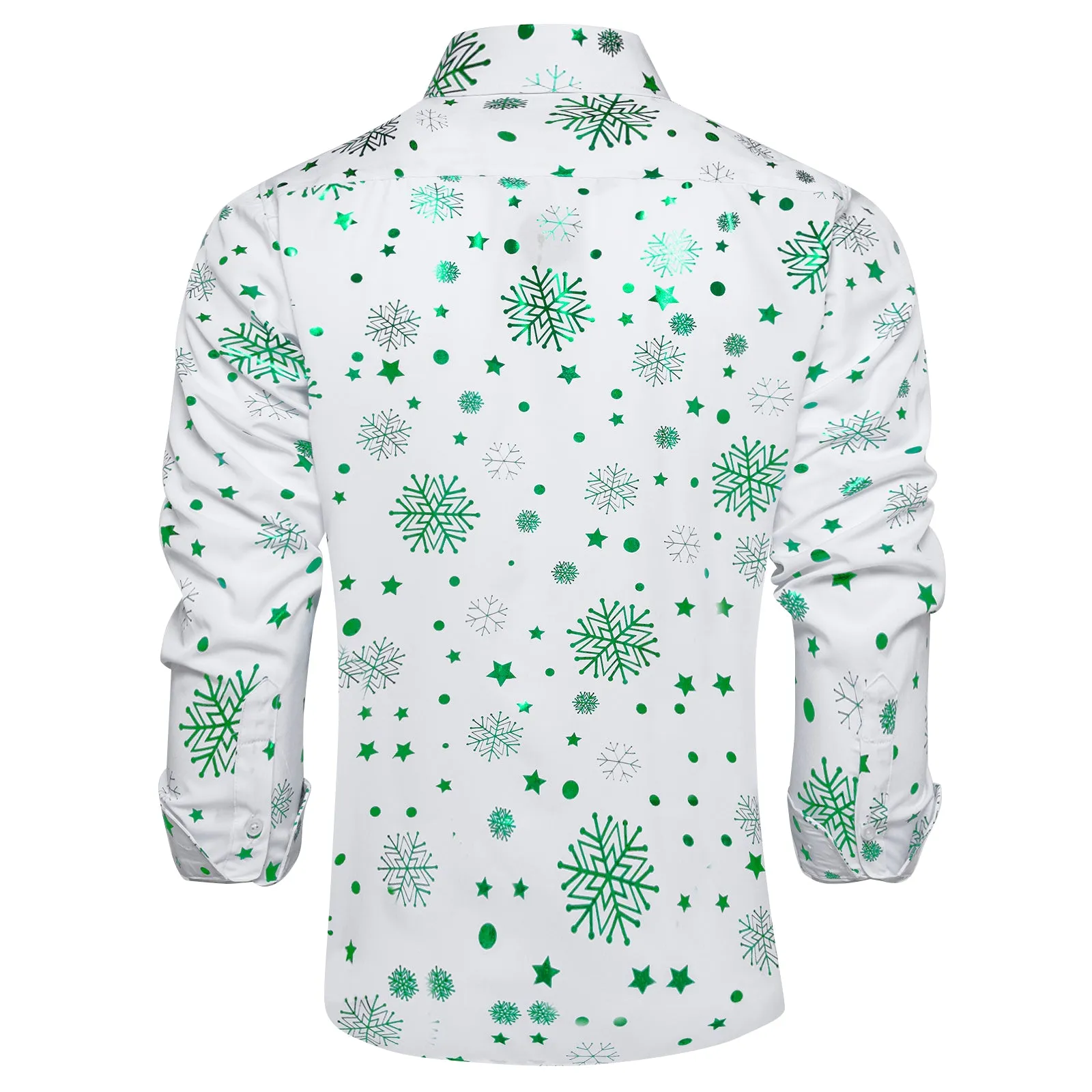 White Green Snowflakes Long Sleeve Shirt Christmas