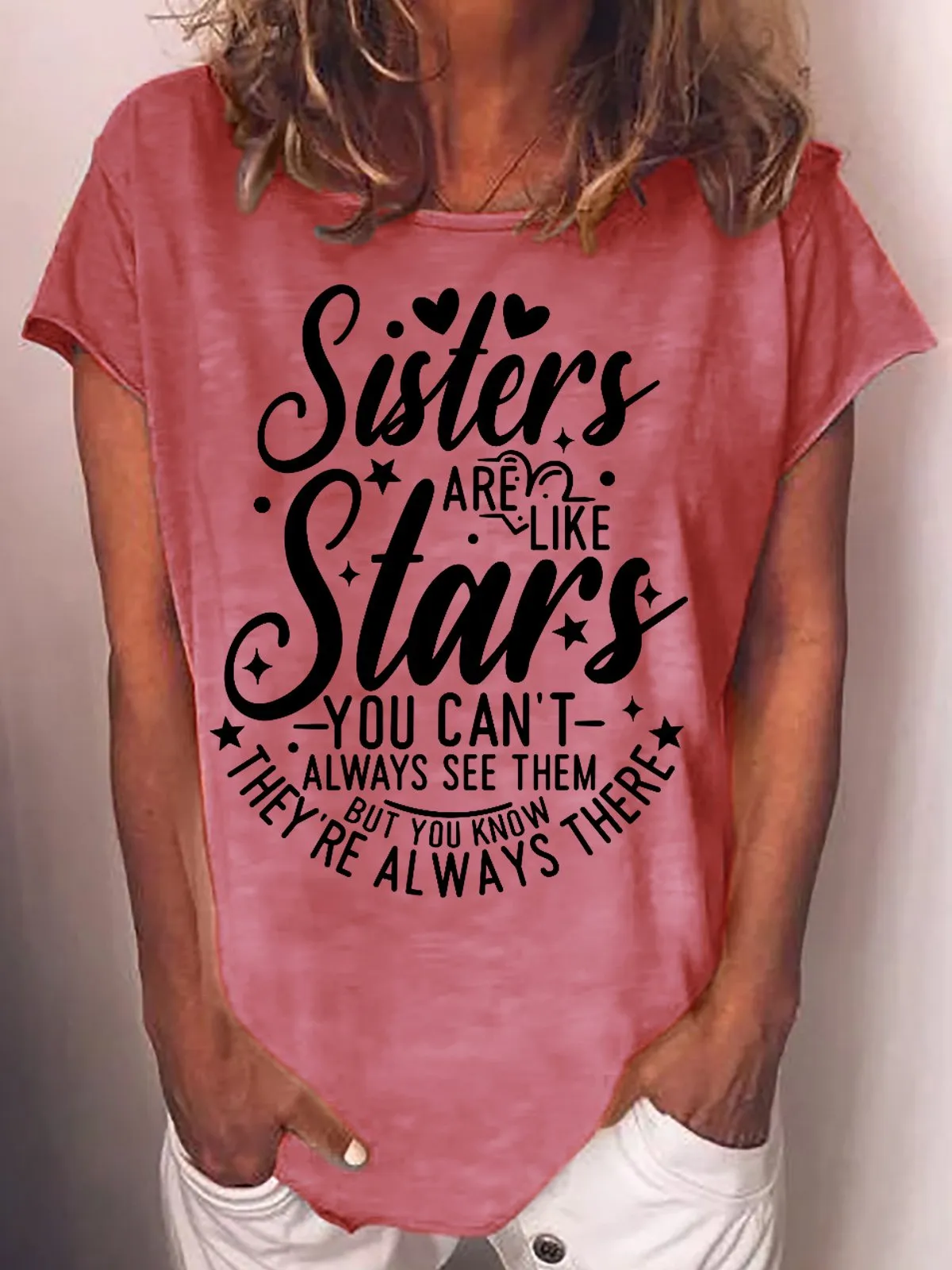 Womens Funny Sisters Casual T-Shirt